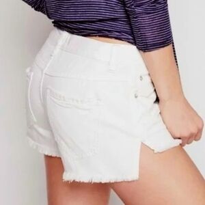 Free People White Jean Shorts High Waisted